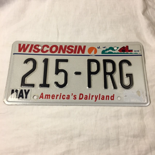 LICENSE PLATE WISCONSIN 215 PRG America's Dairyland Expired Over Three