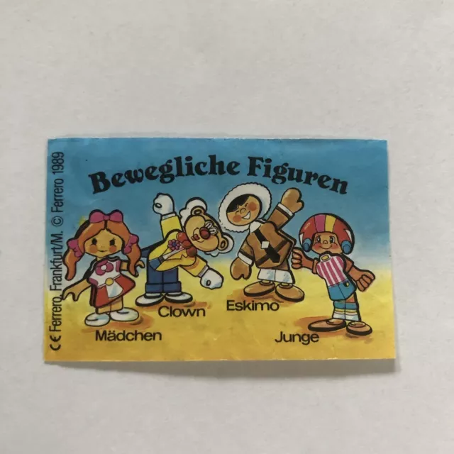 Üei Kinder Ferrero - BPZ  Beipackzettel - Bewegliche Figuren 1989 Mädchen 651389