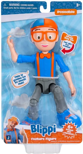 Blippi Caratteristica Parlare Figura, 9-inch Articolata Toy Con 8 Sounds E Frasi