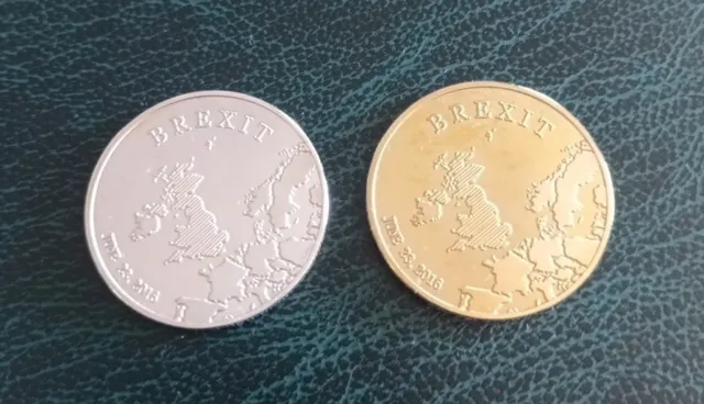 Brexit, Pair Of Novelty Coins. NOT LEGAL TENDER.