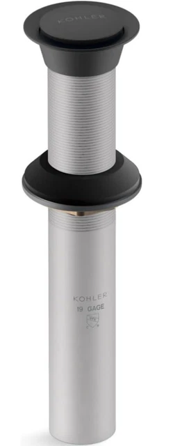 Bonde Clic-clac Kohler K-33151-BL Sans Trop-plein – Noir – Inox (neuf, Sans Boîte)