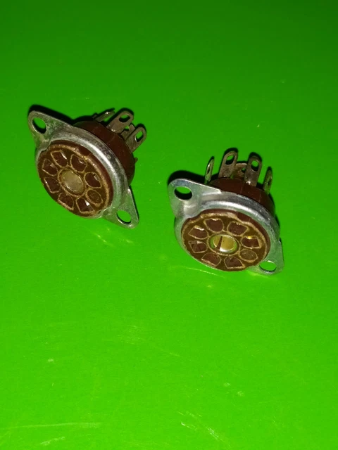Support Bakélite Avec 2 Sockets Pour Tube - Neuf Sous Emballage