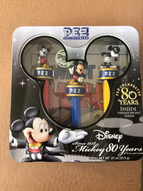 PEZ Disneys 80 YRS Limited Edition Collectors Set Vintage Mickey Mouse 211365
