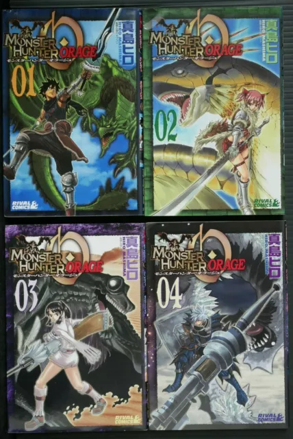 JAPAN Hiro Mashima x Capcom manga LOT: Monster Hunter Orage vol.1~4 Complete Set