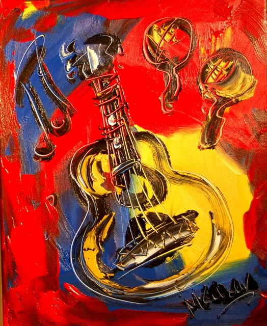 GUITAR ARTWORK Large Abstract Modern Original Oil Painting CANVAS 145.