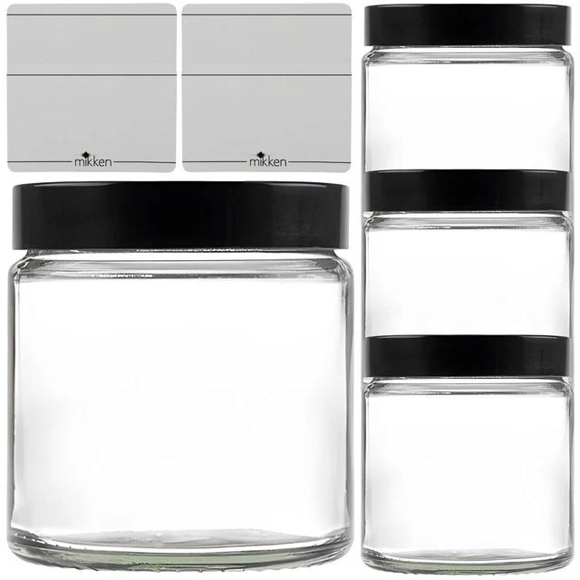 Mikken 2 Braunglas-Tiegel 180 Ml Mit Deckel & Etiketten – Für Cremes, Salben, Gewürze