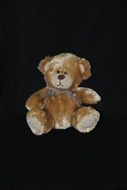 Peluche doudou ours COBICO brun marron beige nœud 16 cm assis NEUF