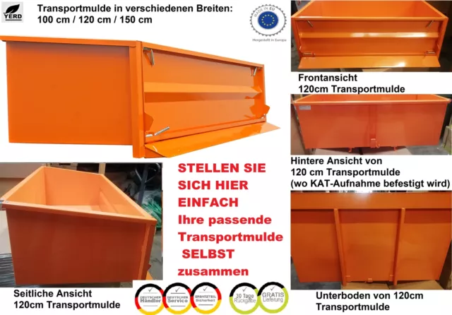 YERD Heck container mulde Kipp Transport box kippbar KAT1 KAT0 für Traktor 150cm 2