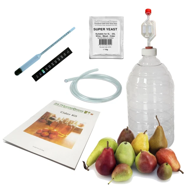 Kit per fare sidro di pera Perry avviamento completo PET Demijohn anche birra idromele e zenzero