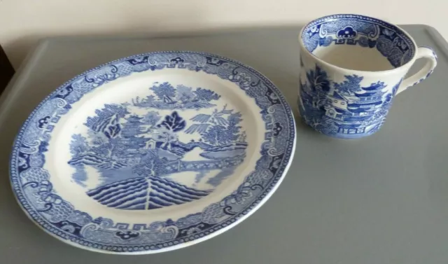 Maling Willow pattern Dinner Plate Maling Cup Blue &White willow pattern plate