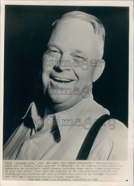 1948 Smiling Oklahoma Governor US Senator Robert Kerr Press Photo