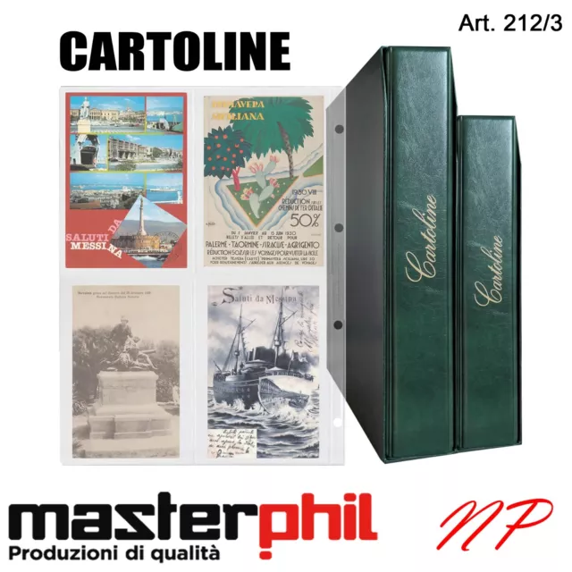 MASTERPHIL, album raccoglitore e fogli per CARTOLINE verticali e orizzontali