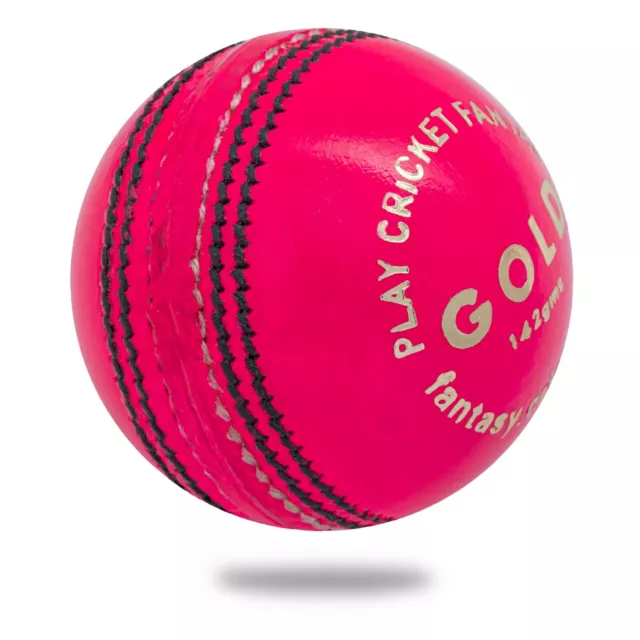 Cricnix Cricket Ball Gold Pink Leather 142g (1-Pack/3-Pack/6-Pack) for  Juniors