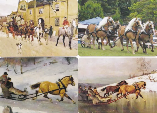 Swap playing cards    4 Modern Wide  Horses in Harness #3