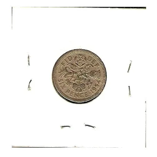 1954 GREAT BRITAIN Coin 6 Pence - Elizabeth II  - UK - GB