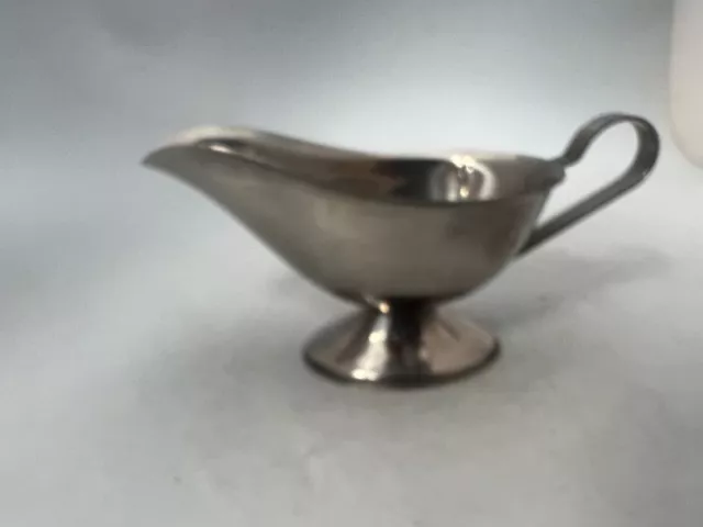 Vintage Unmarked Silver Plated Sauce Gravy Boat Serving Dish 7"x4" #RA