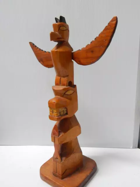 Large Showy Vintage Tlingit Ak Nw Coast Indian Wood Totem Pole Model Large Showy Vintage Tlingit Ak Nw Coast Indian Wood Totem Pole Model