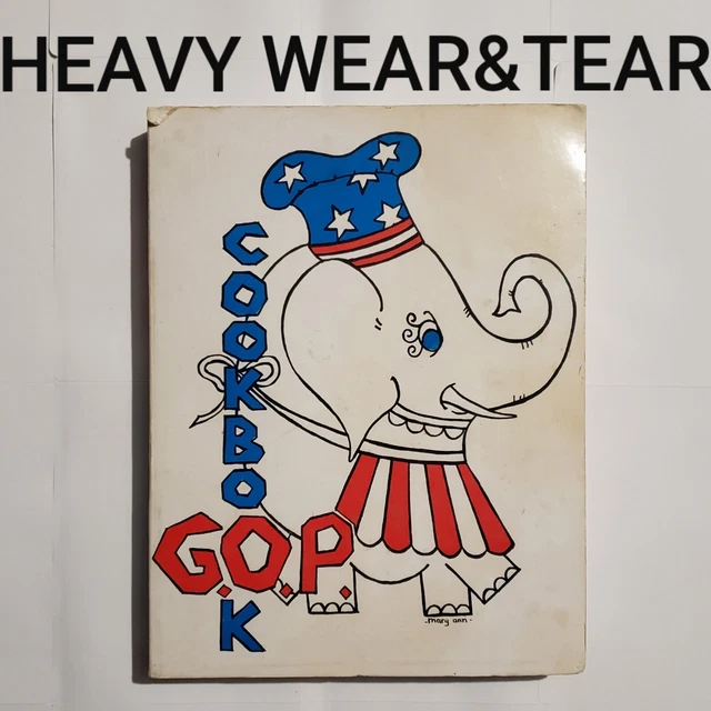 GOP Republican Cookbook Vintage 1967 Paperback HEAVY WEAR&TEAR