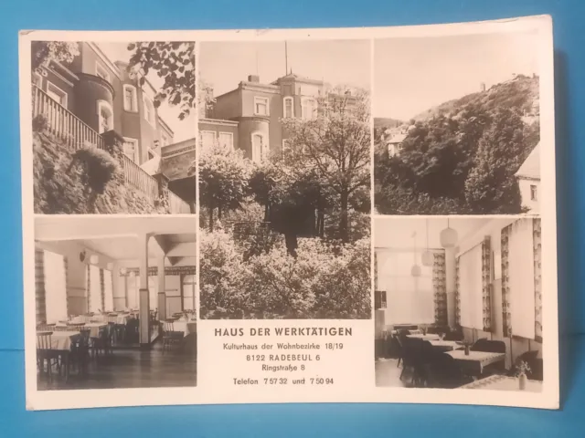 AK Postkarte Mehrbilderkarte SW DDR Haus Der Werktätigen Radebeul 17.9.1981
