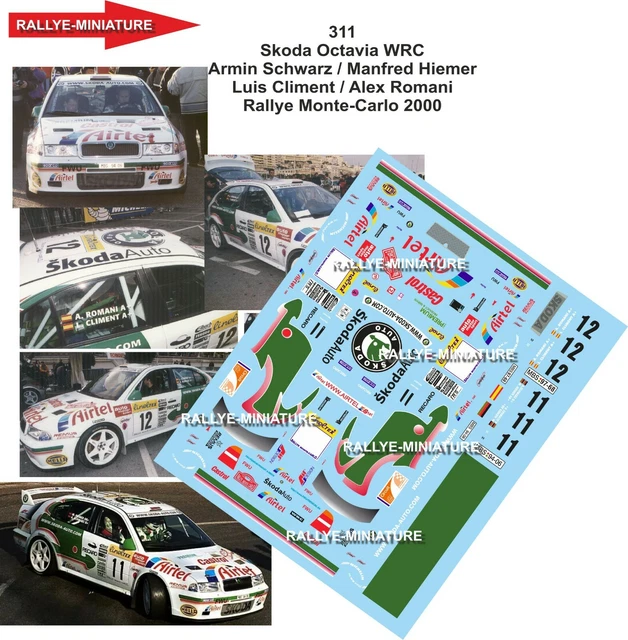 Décalcomanies 1/43 Skoda Octavia Sibera Tour De Corse 1998 - Rallye WRC - Altaya Neuf