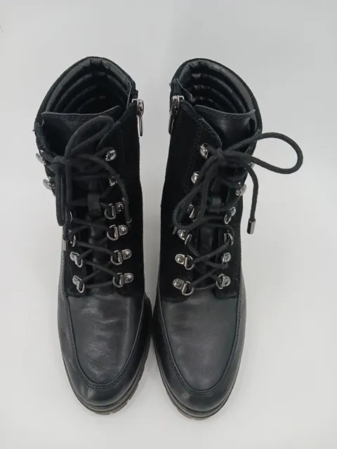 Vince Camuto Womens Donenta Lace Up Side Zip Boots Size 10 Black