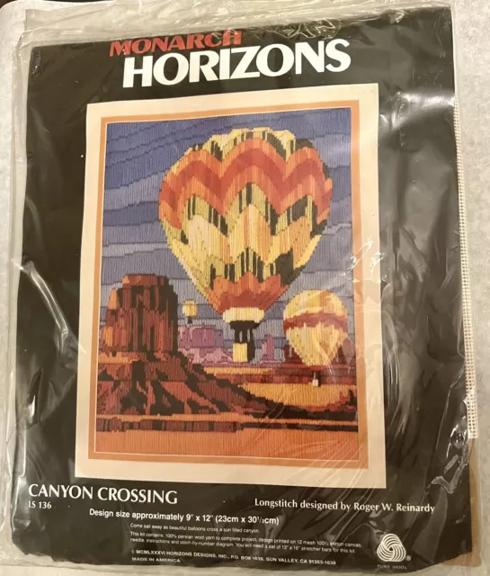 VTG Monarch Horizons LS136 “Canyon Crossing” Crewel Kit Hot Air Balloon Reinardy