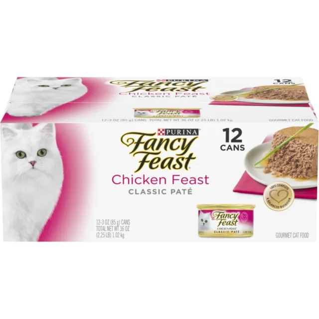 Purina Fancy Feast Classic Pate Wet Cat Food Chicken, 3 oz Cans