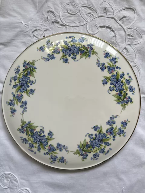 *Vintage White Finsbury Fine Bone China 11” Cake Plate Forget Me Not Design**