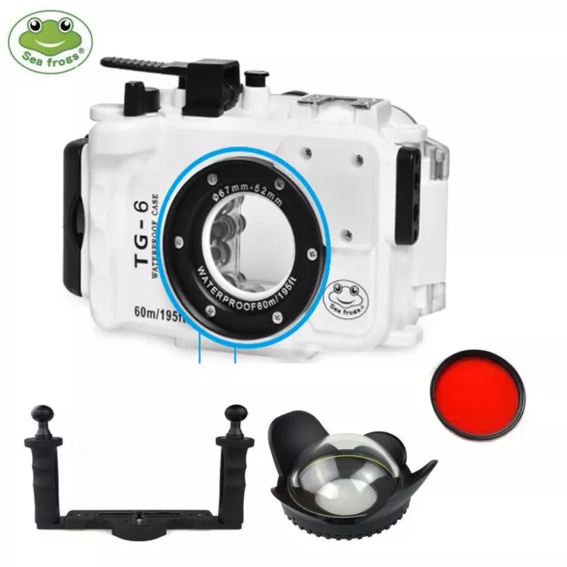 Seafrogs 60m/195ft Waterproof Underwater Camera Housing Case for Olympus TG6