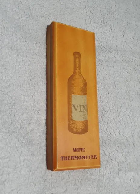 Termómetro de vino francés vintage en caja de madera Pour Le Service Du Vin