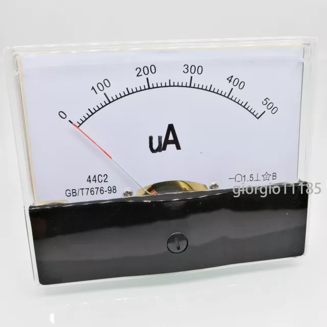 DC 500uA Klasse 1,5 Genauigkeit Analog Amperemeter Panel Meter Gauge 44C2