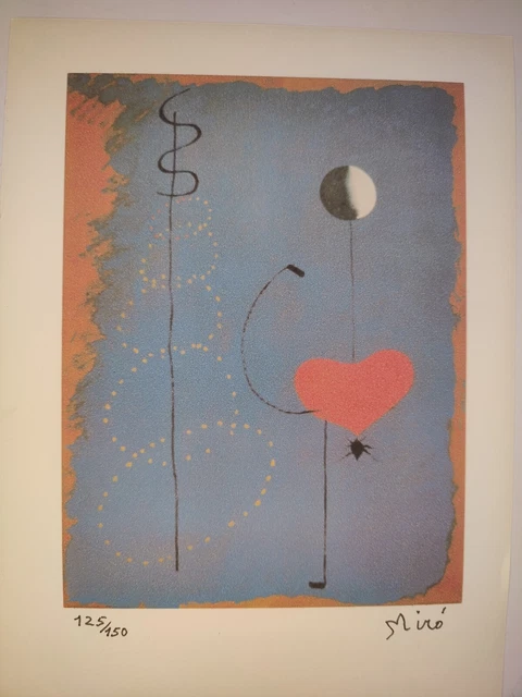 COA Joan Miro Original Vintage Print Exibition Poster Signed Litograph COA Joan Miro Original Vintage Print Exibition Poster Signed Litograph