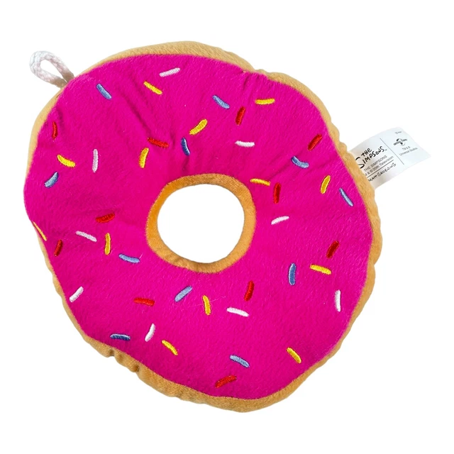 SIMPSONS UNIVERSAL STUDIOS Donut Pillow 9" PINK Sprinkles Stuffed