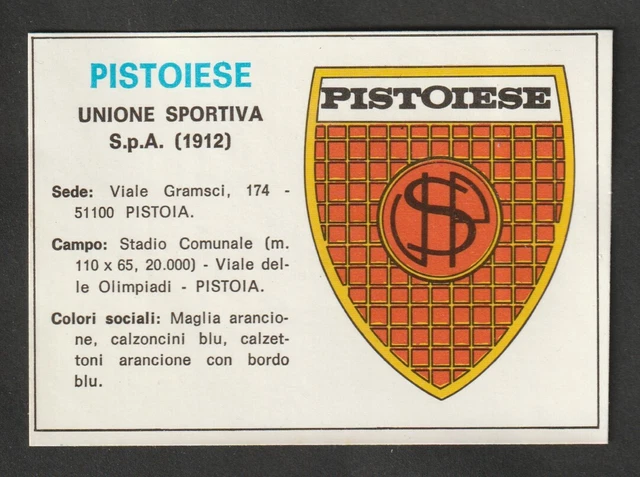 FIGURINA CALCIATORI ALBUM edis 197778 n.437/438 pistoiese scudetto EUR
