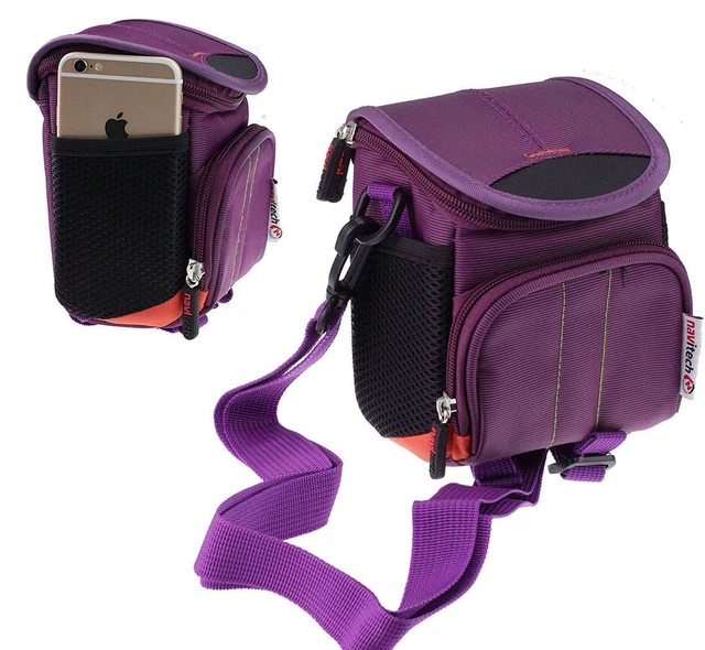 Navitech Purple Camera Shoulder Bag Compatible with Panasonic DMC-TZ60EB-K Lumix