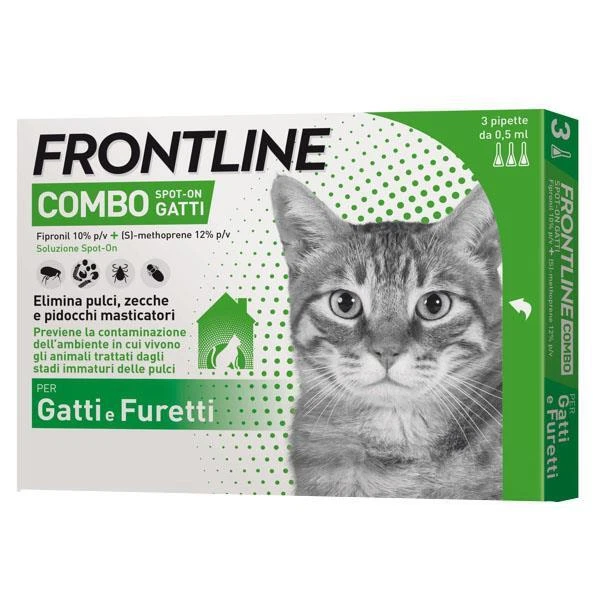 Frontline Antiparassitario Combo Gatti 3 Pezzi Di Pipette Monodose