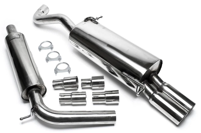 Sistema di scarico acciaio inox 2x76 mm bordato VW Polo 9N 01-07 Skoda Fabia 6Y