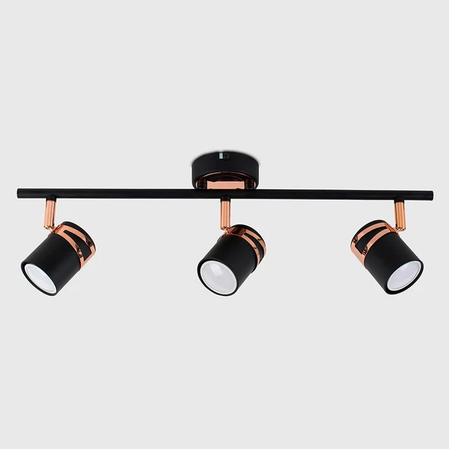 MiniSun Deckenleuchte - Modern Matt Schwarz & Kupfer Deckenstrahler LED Birne 2