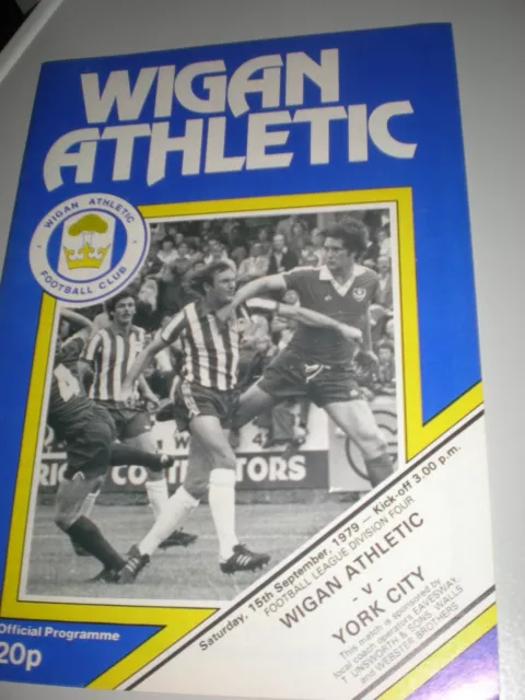 WIGAN ATHLETIC v YORK CITY,15th SEPTEMBER 1979,DIVISION 4.MINT CONDITION.