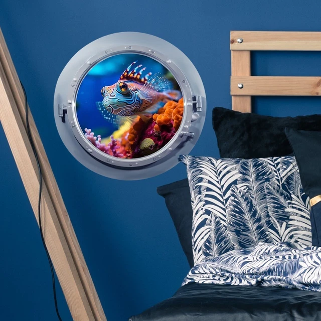 PVC UNDERSEA ANIMAL Bathtub Stickers Circular 3D Toilet Sticker EUR 5