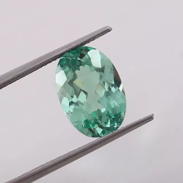 AAA Natural Flawless Green Ceylon Parti Sapphire Loose Oval Gemstone Cut 7.30 Ct