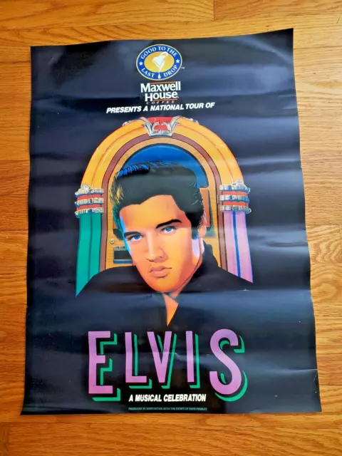 VINTAGE Elvis Presley Maxwell House Coffee National Tour 1980's Advertisement