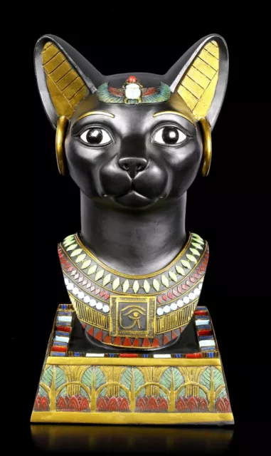 Tamaño Altägyptische Cabeza de Gato Busto - Bastet Deco Figura Estatua Escultura 2