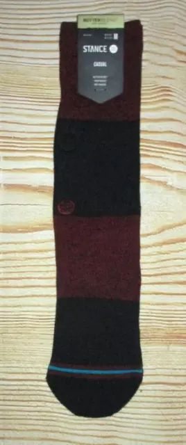 Mens Stance Burgundy Black Crew Socks Size M (6/8.5)