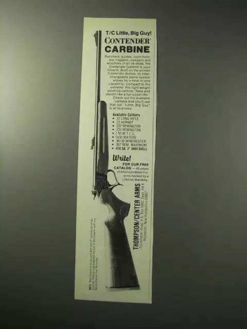 1986 Thompson / Center Arms Contender Carbine Ad