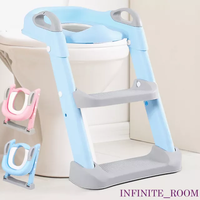 Foldable Baby Potty Infant Kids Toilet Chair Portable Training Seat With Ladder