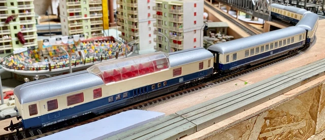 Rame De Train Hornby Meccano RHEINGOLD DB - Échelle HO, époque 3, Occasion Bon état