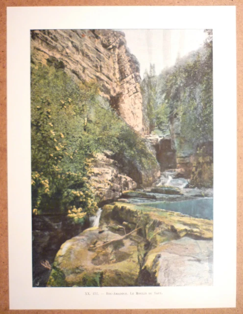LE MOULIN DU SAUT PRÈS DE ROCAMADOUR Lot - Photochromie fin 19ème gravure