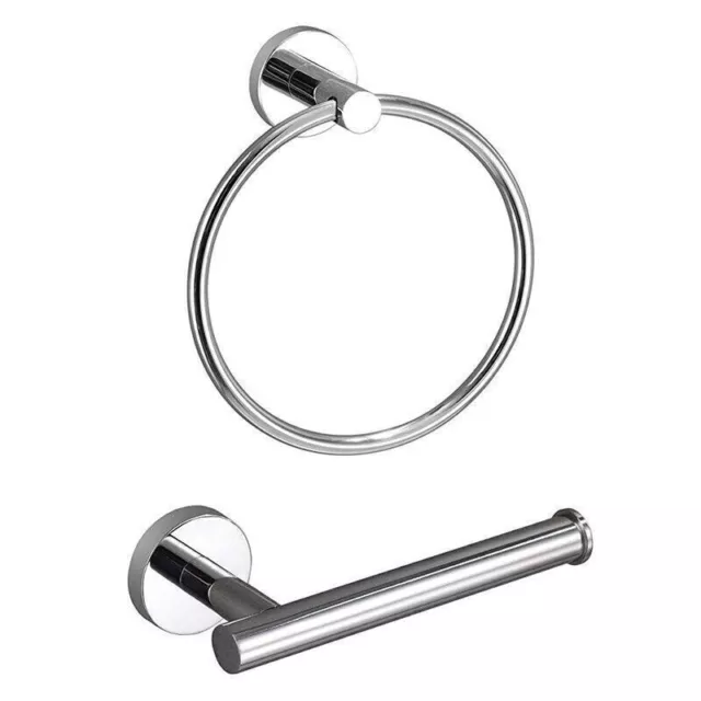 Toilet Roll Holder e Towel Ring Set Bagno Parete Montaggio Bagno