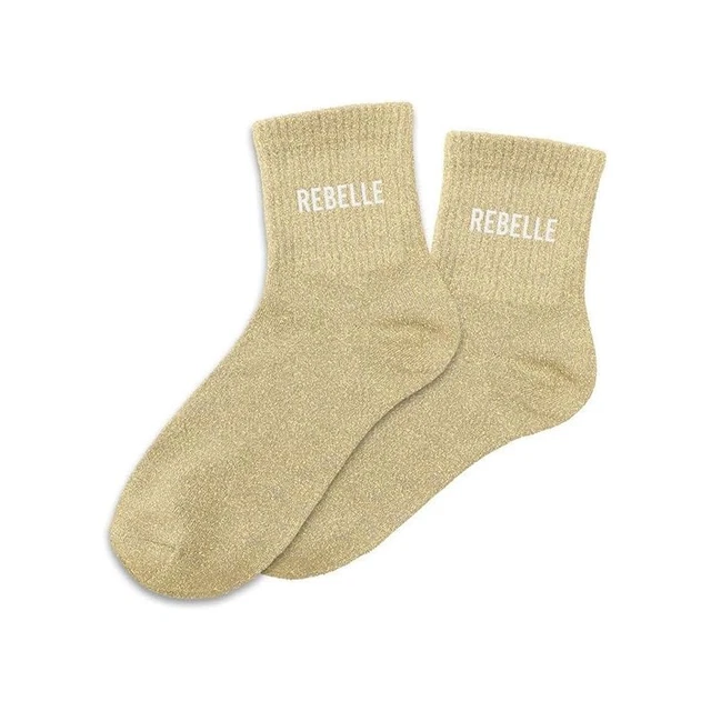 Chaussettes Courtes à Paillettes Dorées Et Roses - Marque STC - Neuves Avec étiquettes